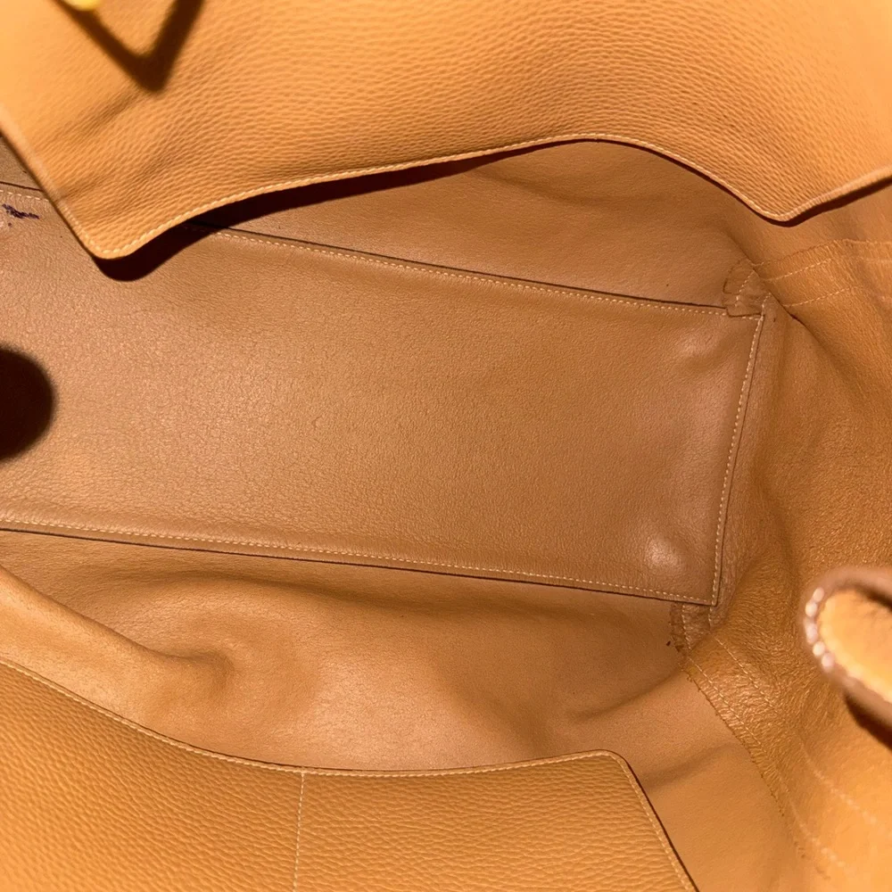 Prada Cognac Leather Tote with Gold Logo - Picture 8 of 16